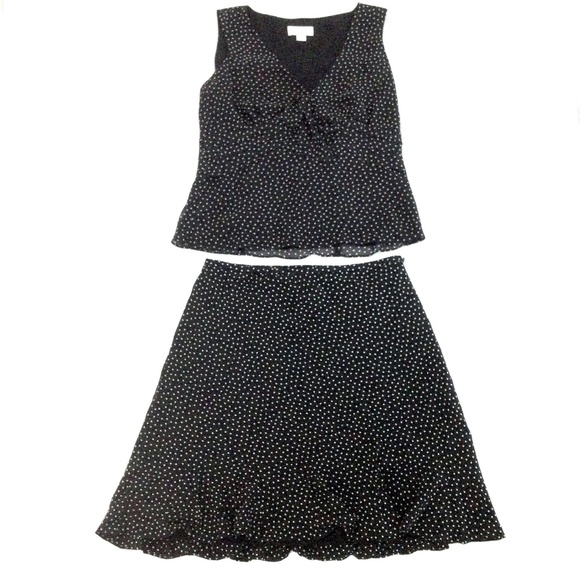 Ann Taylor LOFT - Polka Dot Skirt & Blouse Set - Picture 2 of 9